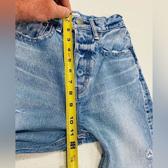 Moussy Vintage 23x30 Distressed Wide Straight Denim Button Fly Jeans Japan/EUC - Picture 9 of 12